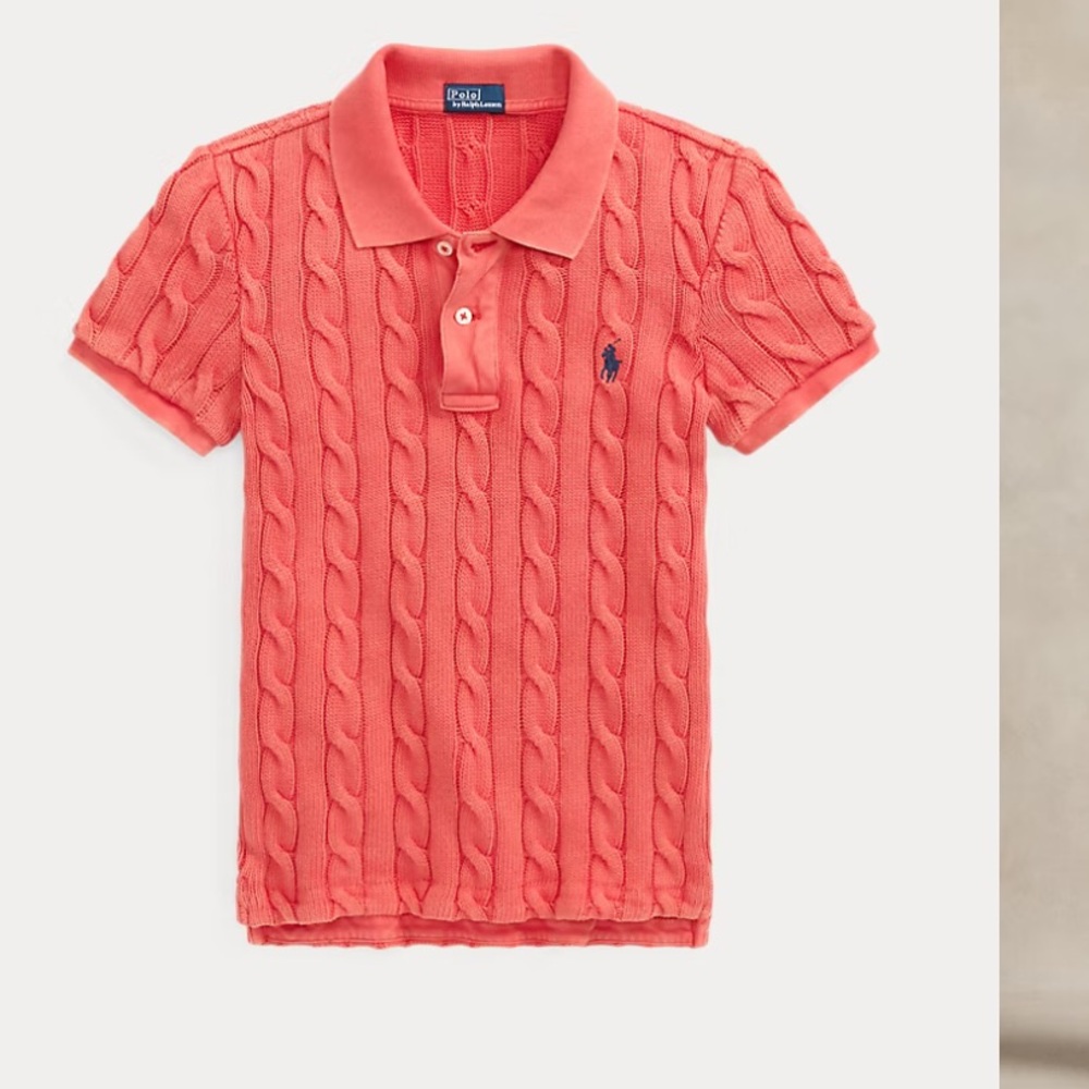 🎀 HOST PICK 🎀Ralph Lauren Bright Pink Cable Knit Polo - Picture 7 of 12